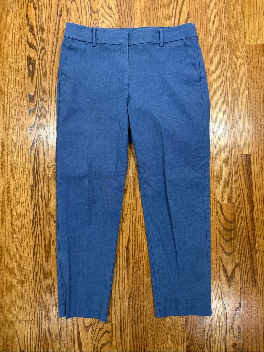 LOFT Riviera Slim Ankle Pants in Texture Blue Multi (8) - Picture 5 of 13
